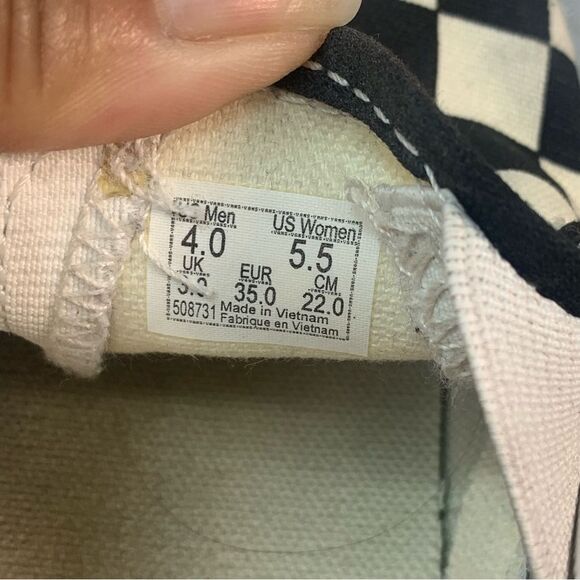 VANS Slip on Black and White Checkered Shoes - Picture 10 of 11